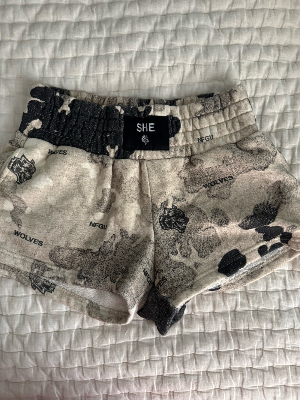 Darc Sport Women's Black and Cream Camo Athletic Shorts